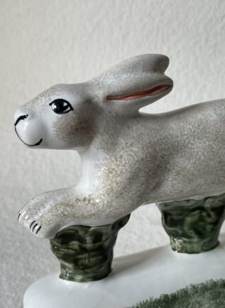 Rye Pottery Ceramic Hare Gift Easter Spring Table Decor Country English Delft Countryside figurines hand made 2