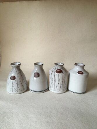 Hand thrown Little Terracotta Vases made by Rye Pottery