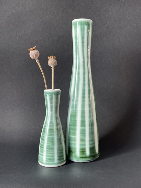 Rye PotteryThe V11 Mid-century Modern vase Denmark Green £45 - Rye